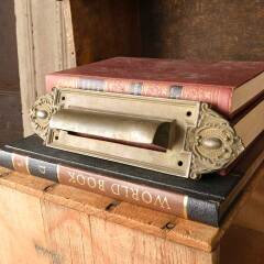 #50633 - Salvaged&nbsp;Ornate&nbsp;Antique&nbsp;Brass&nbsp;Mail&nbsp;Slot&nbsp;image