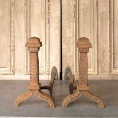 #51044 - Set&nbsp;of&nbsp;Antique&nbsp;Cast&nbsp;Iron&nbsp;Fireplace&nbsp;Andirons&nbsp;image