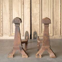 #51045 - Set&nbsp;of&nbsp;2&nbsp;Antique&nbsp;Cast&nbsp;Iron&nbsp;Fireplace&nbsp;Andirons&nbsp;image
