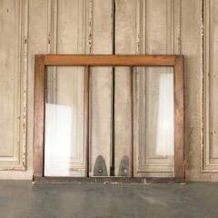 #51123 - 32x27&nbsp;Antique&nbsp;Divided&nbsp;3&nbsp;Lite&nbsp;Wood&nbsp;Window&nbsp;image