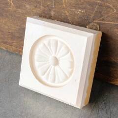 #51208 - Salvaged&nbsp;Small&nbsp;Wood&nbsp;Rosette&nbsp;Trim&nbsp;Block&nbsp;image