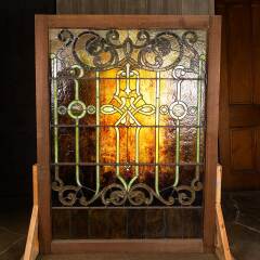 #51255 - Salvaged&nbsp;Large&nbsp;Antique&nbsp;Stained&nbsp;Glass&nbsp;Window image