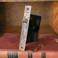 #51274 - Antique&nbsp;Ornate&nbsp;Door&nbsp;Mortise&nbsp;Lock&nbsp;&&nbsp;Key&nbsp;image