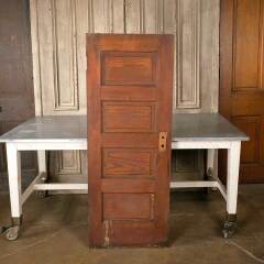 #51294 - 24x62&nbsp;Salvaged&nbsp;Antique&nbsp;4&nbsp;Panel&nbsp;Interior&nbsp;Door&nbsp;image