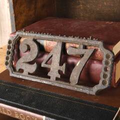 #51475 - Antique&nbsp;Cast&nbsp;Iron&nbsp;247&nbsp;House&nbsp;Address&nbsp;Plaque&nbsp;image