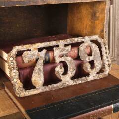 #51477 - Antique&nbsp;Cast&nbsp;Iron&nbsp;759&nbsp;House&nbsp;Address&nbsp;Plaque&nbsp;image