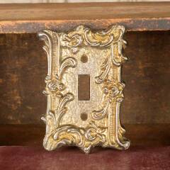 #51711 - Vintage&nbsp;Ornate&nbsp;Brass&nbsp;Light&nbsp;Switch&nbsp;Cover&nbsp;Plate&nbsp;image
