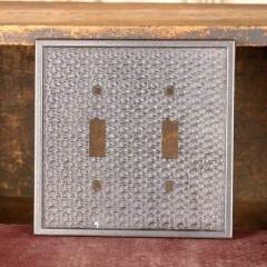 #51720 - Vintage&nbsp;Brass&nbsp;Double&nbsp;Light&nbsp;Switch&nbsp;Cover&nbsp;Plate&nbsp;image
