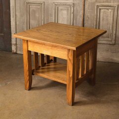 #52145 - 24x22&nbsp;Salvaged&nbsp;Solid&nbsp;Oak&nbsp;Wood&nbsp;End&nbsp;Table&nbsp;image
