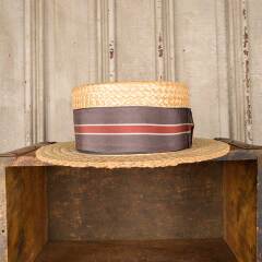 #52216 - Antique&nbsp;HOPKINS&nbsp;BALTIMORE&nbsp;Straw&nbsp;Hat&nbsp;image