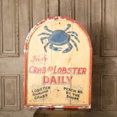 #52437 - Vintage&nbsp;Painted&nbsp;Wood&nbsp;Crab&nbsp;&&nbsp;Lobster&nbsp;Sign&nbsp;image