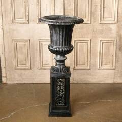 #52440 - Cast&nbsp;Iron&nbsp;Garden&nbsp;Urn&nbsp;&&nbsp;Pedestal&nbsp;image