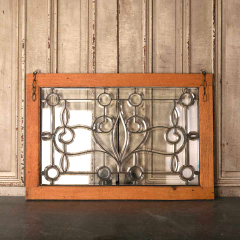 #52728 - 37x25&nbsp;Antique&nbsp;Leaded&nbsp;Beveled&nbsp;Glass&nbsp;Window&nbsp;image