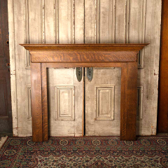 #52808 - Salvaged&nbsp;Antique&nbsp;Oak&nbsp;Wood&nbsp;Fireplace&nbsp;Mantel&nbsp;image