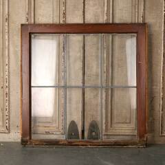 #53322 - 30x29&nbsp;Salvaged&nbsp;6&nbsp;Lite&nbsp;Leaded&nbsp;Glass&nbsp;Window&nbsp;image