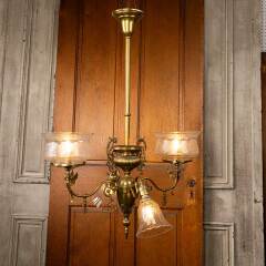 #53468 - Antique&nbsp;Gas&nbsp;&&nbsp;Electric&nbsp;Chandelier&nbsp;Light image