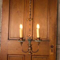 #53898 - Vintage&nbsp;2&nbsp;Bulb&nbsp;Chandelier&nbsp;Light&nbsp;Fixture&nbsp;image
