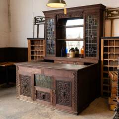 #54039 - Antique&nbsp;English&nbsp;Oak&nbsp;Pub&nbsp;Dry&nbsp;Bar&nbsp;&&nbsp;Backbar image