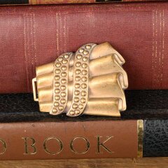 #54066 - Antique&nbsp;Stamped&nbsp;Brass&nbsp;Sash&nbsp;Buckle&nbsp;Hardware&nbsp;image