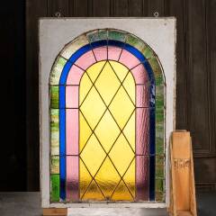#54075 - 28x40&nbsp;Antique&nbsp;Stained&nbsp;Glass&nbsp;Window&nbsp;image