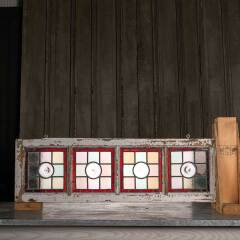 #54123 - 39x12&nbsp;Antique&nbsp;Colored&nbsp;Leaded&nbsp;Glass&nbsp;Window&nbsp;image