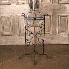 #54182 - Antique&nbsp;Fishbowl&nbsp;&&nbsp;Wrought&nbsp;Iron&nbsp;Stand&nbsp;image
