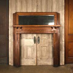 #54192 - 60x69&nbsp;Salvaged&nbsp;Antique&nbsp;Oak&nbsp;Fireplace&nbsp;Mantel&nbsp;image
