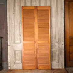 #54529 - 36x80&nbsp;Vintage&nbsp;Wood&nbsp;Louvered&nbsp;Bifold&nbsp;Doors&nbsp;image