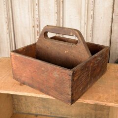 #54670 - Small&nbsp;Antique&nbsp;Wood&nbsp;Tote&nbsp;Caddy&nbsp;image