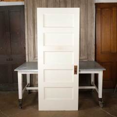 #54985 - 32x80&nbsp;Antique&nbsp;5&nbsp;Panel&nbsp;Interior&nbsp;Wood&nbsp;Door&nbsp;image