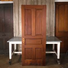 #55010 - 31x79&nbsp;Antique&nbsp;5&nbsp;Panel&nbsp;Pine&nbsp;Interior&nbsp;Door&nbsp;image