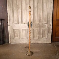 #55043 - Antique&nbsp;Turned&nbsp;Wood&nbsp;&&nbsp;Brass&nbsp;Floor&nbsp;Lamp&nbsp;image
