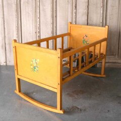 #55078 - Vintage&nbsp;Wood&nbsp;Baby&nbsp;Doll&nbsp;Rocking&nbsp;Crib&nbsp;image
