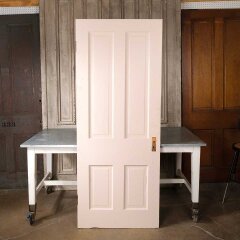 #55108 - 32x80&nbsp;Antique&nbsp;4&nbsp;Panel&nbsp;Wood&nbsp;Interior&nbsp;Door&nbsp;image