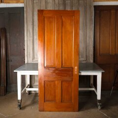 #55111 - 32x80&nbsp;Antique&nbsp;4&nbsp;Panel&nbsp;Wood&nbsp;Interior&nbsp;Door&nbsp;image