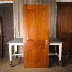 #55116 - 32x80&nbsp;Antique&nbsp;4&nbsp;Panel&nbsp;Wood&nbsp;Interior&nbsp;Door&nbsp;image