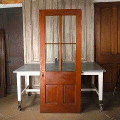 #55117 - 32x79&nbsp;Salvaged&nbsp;Antique&nbsp;4&nbsp;Lite&nbsp;Entry&nbsp;Door&nbsp;image