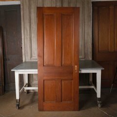 #55119 - 32x80&nbsp;Antique&nbsp;4&nbsp;Panel&nbsp;Wood&nbsp;Interior&nbsp;Door&nbsp;image