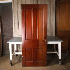 #55120 - 32x79&nbsp;Antique&nbsp;4&nbsp;Panel&nbsp;Wood&nbsp;Interior&nbsp;Door&nbsp;image