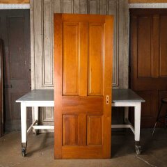#55121 - 32x80&nbsp;Antique&nbsp;4&nbsp;Panel&nbsp;Wood&nbsp;Interior&nbsp;Door&nbsp;image