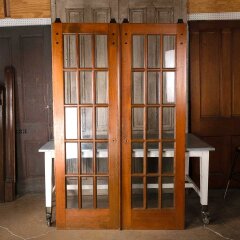 #55167 - 53x83&nbsp;Vintage&nbsp;15&nbsp;Lite&nbsp;French&nbsp;Sliding&nbsp;Doors&nbsp;image