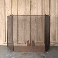 #55251 - 26x52&nbsp;Vintage&nbsp;Metal&nbsp;&&nbsp;Brass&nbsp;Fireplace&nbsp;Screen&nbsp;image