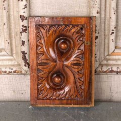 #55466 - 5x6&nbsp;Antique&nbsp;Carved&nbsp;Wood&nbsp;Rosette&nbsp;Trim&nbsp;Block&nbsp;image