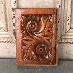 #55467 - 5x7&nbsp;Antique&nbsp;Carved&nbsp;Wood&nbsp;Rosette&nbsp;Trim&nbsp;Block&nbsp;image