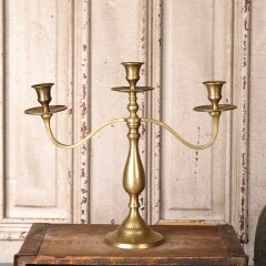 #55494 - Vintage&nbsp;Brass&nbsp;Candelabra&nbsp;3&nbsp;Candle&nbsp;Holder&nbsp;image
