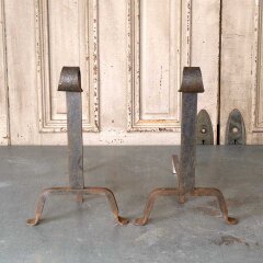 #55516 - Antique&nbsp;Wrought&nbsp;Iron&nbsp;Fireplace&nbsp;Andirons&nbsp;image