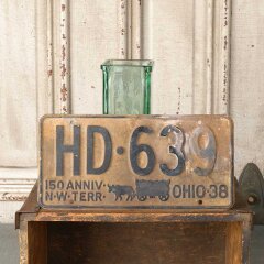 #55542 - Antique&nbsp;1938&nbsp;OHIO&nbsp;Auto&nbsp;License&nbsp;Plate&nbsp;image