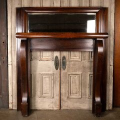 #55556 - 61x71&nbsp;Antique&nbsp;Oak&nbsp;Fireplace&nbsp;Mantel&nbsp;w/&nbsp;Mirror&nbsp;image