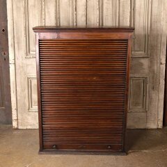 #55565 - 35x50&nbsp;Antique&nbsp;Wood&nbsp;Roll&nbsp;Up&nbsp;Storage&nbsp;Cabinet&nbsp;image