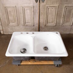 #55593 - Salvaged&nbsp;Kohler&nbsp;Cast&nbsp;Iron&nbsp;Double&nbsp;Bowl&nbsp;Sink&nbsp;image